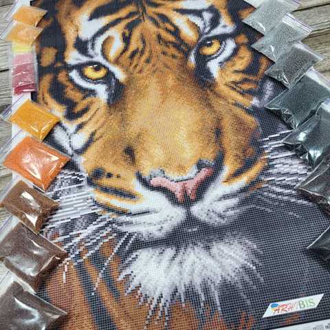 Тигр, авторская схема для вышивки крестом