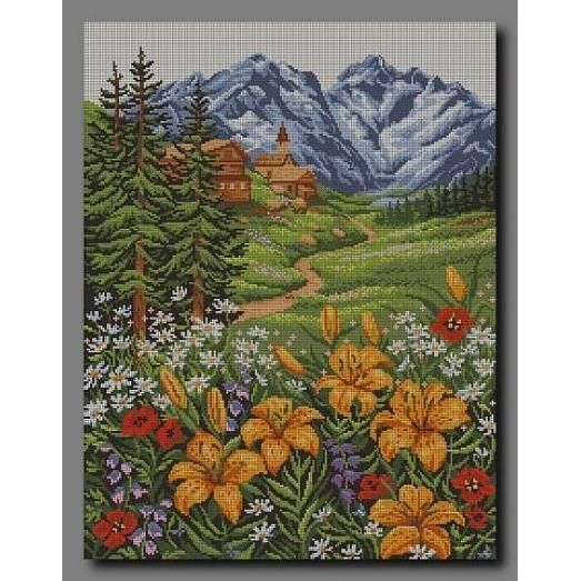 Лилии в горах, набор для вышивки бисером картины ОР 0180 фото