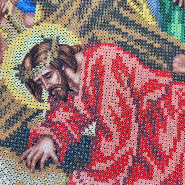 В691 Иисус второй раз падает под крестом (Крестный путь), набор для вышивки бисером В691 фото