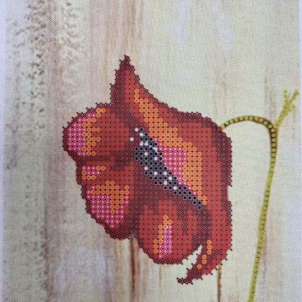 308 Триптих Маки, набір для вишивання бісером модульної картини з квітами 308 фото