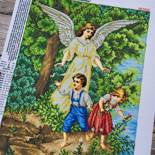 3060 Ангел Хранитель и дети, набор для вышивки бисером иконы 3060 фото