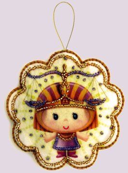 F127 Libra (10*10 cm), bead embroidery kit for a Christmas tree toy
