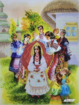 ТЛ043 Українське весілля (30*40 см), схема для вишивки бісером картини схема-бв-ТЛ043 фото
