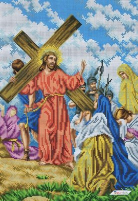 В692 Иисус просит Иерусалимских женщин плакать (Крестный путь), набор для вышивки бисером АБВ 00019445 фото