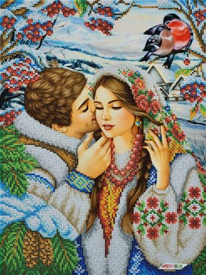 БС 3414 Українське кохання взимку, набір для вишивки бісером картини БС 3414 фото