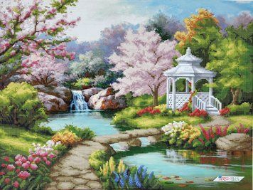 ЗПП-005 Gazebo (37*49 cm), bead embroidery kit of the picture