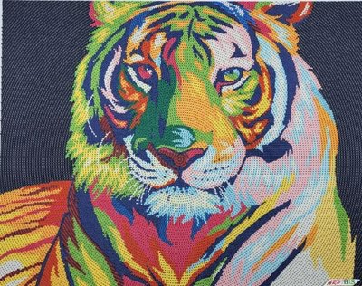 989в Радужный тигр (круговая техника), набор для вышивки бисером картины 989в фото