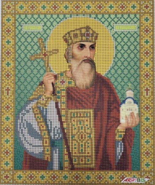 445-94516 Святой равноапостольный князь Владимир А4, набор для вышивки бисером иконы 445-94516 фото