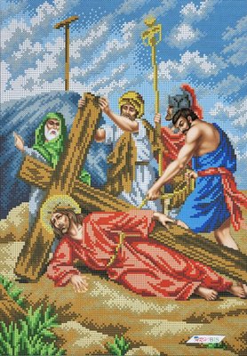В693 Иисус падает третий раз (Крестный путь), набор для вышивки бисером АБВ 00019444 фото