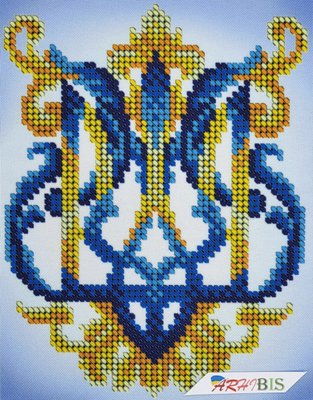 А5Н_313 Герб Украины, набор для вышивки бисером картины с тризубом АБВ 00127148 фото
