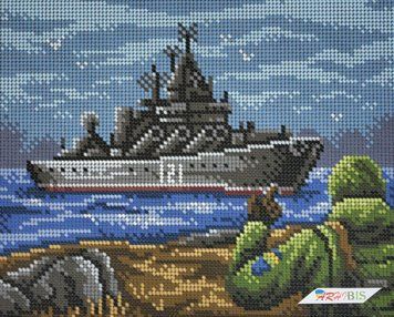 А4Н_544 Русский военный корабль (23*19 см), схема для вишивання бісером картини схема-вр-А4Н_544 фото