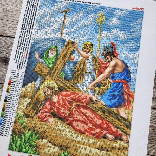 В693 Иисус падает третий раз (Крестный путь), набор для вышивки бисером В693 фото
