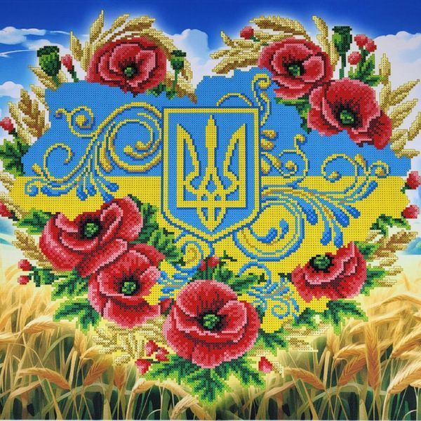 А2Н_056 Ukraine in the Heart (58*41 cm), bead embroidery kit of the picture