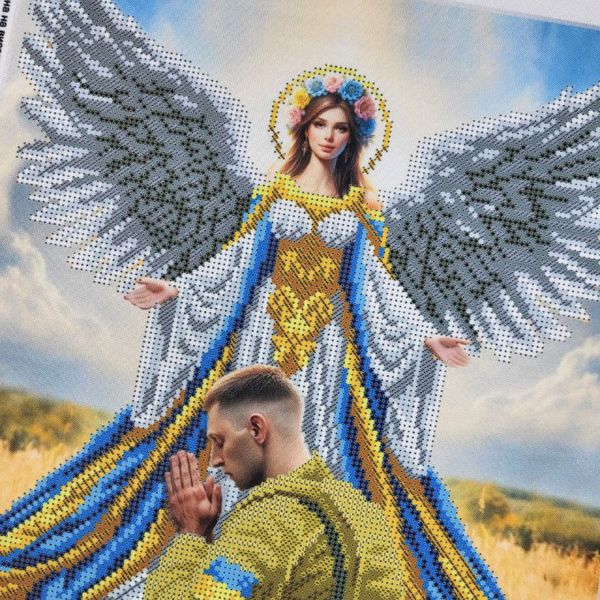 В720 Ангел Охранник военного, набор для вышивки бисером картины В720 фото