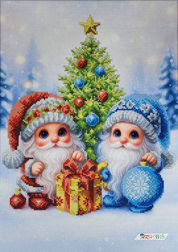 525 New Year Gnomes (30*42 cm), bead embroidery kit of the picture