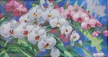 ТК-089 Rainbow Fragments (24*45 cm), bead embroidery pattern of the picture with orchids