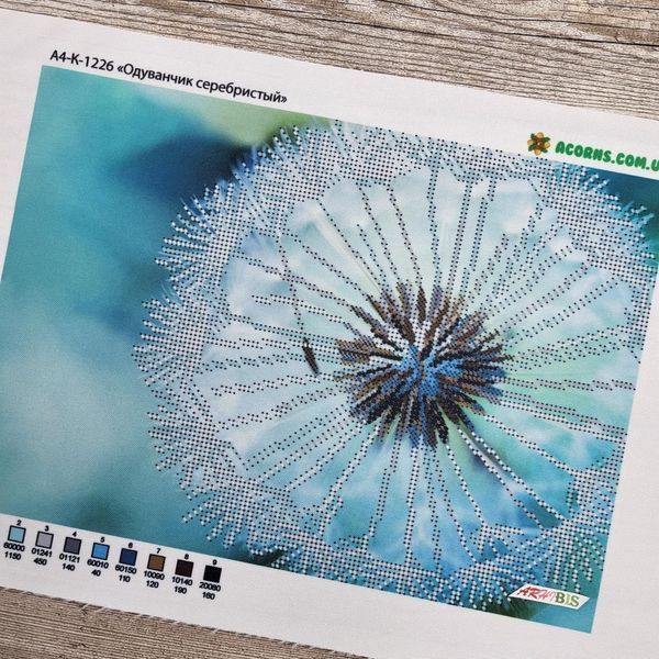 А4-К-1226 Silvery Dandelion (21*29,7 cm), bead embroidery kit of the picture