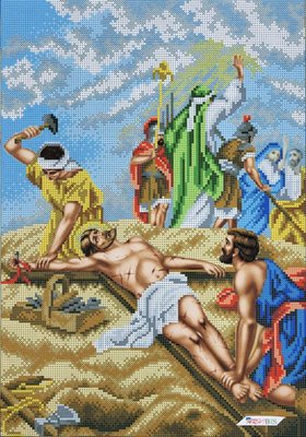 В695 Иисуса прибивают к кресту (Крестный путь), набор для вышивки бисером АБВ 00019449 фото
