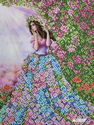 БС 3338 Цветущая девушка-весна, набор для вышивки бисером картины БС 3338 фото