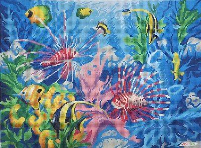 261 Тропические рыбки, набор для вышивки бисером картины 261 фото