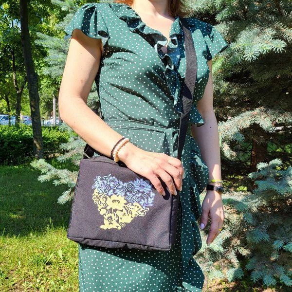 СМО6 Yellow-and-Blue Heart (25*22*4 cm), bead embroidery kit of the bag