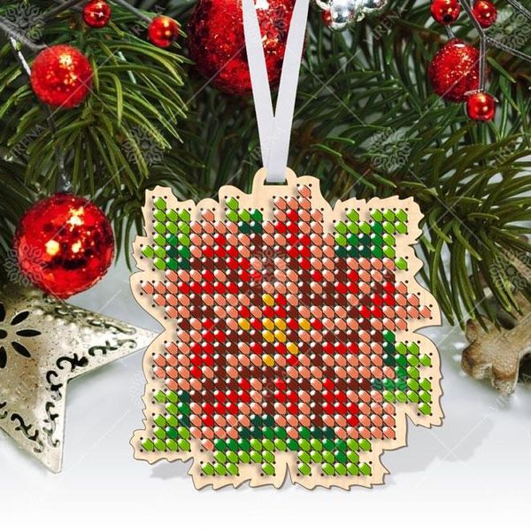 КНІ_міні_104 Різдвяні іграшки набір для вишивання бісером по дереву ВР 04044 фото