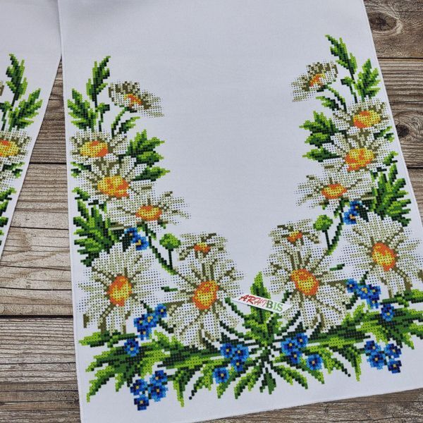 8040 Bead embroidery blank for a large towel 220*30 cm with wild flowers