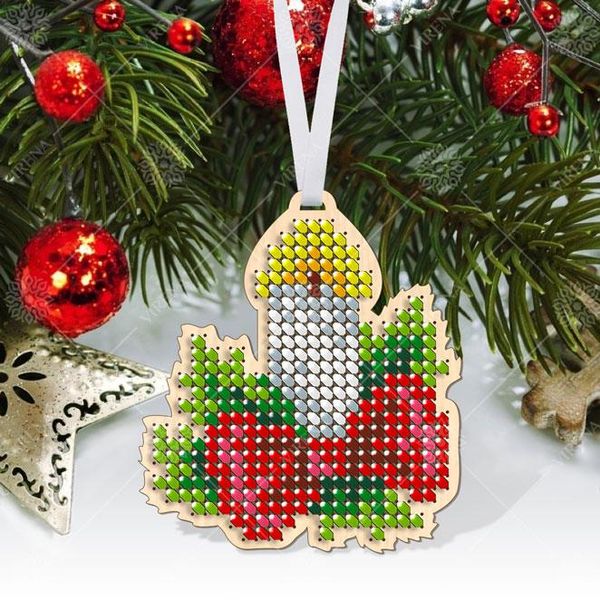 КНІ_міні_104 Рождественские игрушки набор для вышивки бисером по дереву ВР 04044 фото
