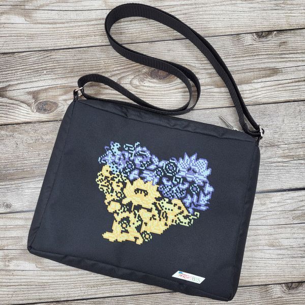 СМО6 Yellow-and-Blue Heart (25*22*4 cm), bead embroidery kit of the bag