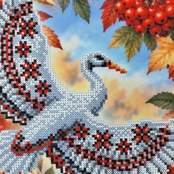 КВ_3032 Stork (29.5 x 29.5 cm), bead embroidery kit