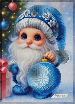 В134 Little New Year Gnome (15*21 cm), bead embroidery kit of the picture