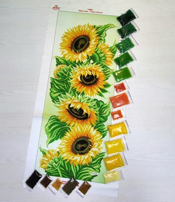 Т-0565 Краски солнца, набор для вышивки бисером картины с подсолнухами Т-0565 фото