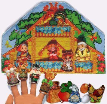 T001 Finger Theatre: 5 Tales (20*27 cm), kit for creating a puppet theatre