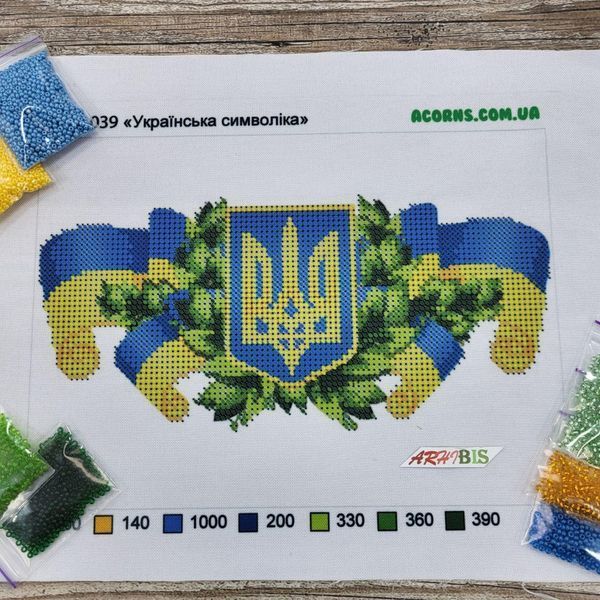 А5-Д-039 Украинская символика (14,8*21 см), набор для вышивки бисером картины А5-Д-039 фото
