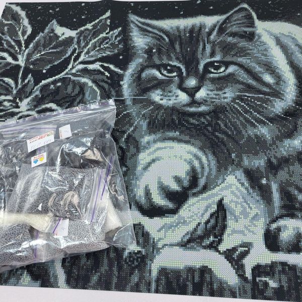 ОСП-13 Ночной кот, набор для вышивки бисером картины ОСП-13 фото