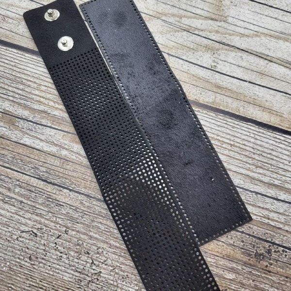 FLBB-010 Bead Embroidery Bracelet Kit on Black Eco Leather, 3x22 cm