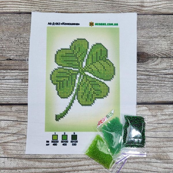 А6-Д-063 Clover (10,5*15 cm), bead embroidery picture kit