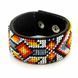 FLBB-010 Bead Embroidery Bracelet Kit on Black Eco Leather, 3x22 cm