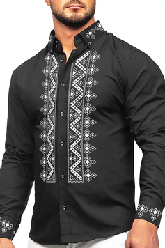 ЧС-164 Men's shirt bead embroidery blank