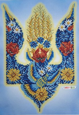 А4-К-1243 Цветущий герб Украины, набор для вышивки бисером картины А4-К-1243 фото