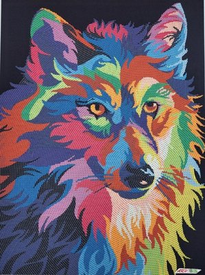 994г Радужный волк (круговая техника), набор для вышивки бисером картины 994г фото