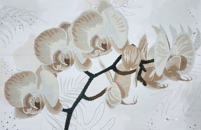 ТК102 Хрупкая бежевая орхидея, набор для вышивки бисером картины ТК102 фото