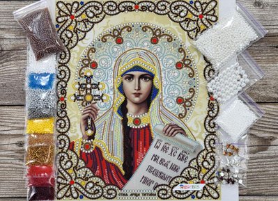 ЖЛ-4724 Святая Татьяна в жемчуге и кристаллах, набор для вышивки бисером иконы АБВ 00126525 фото