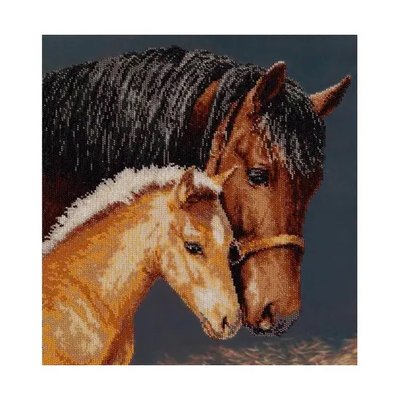 Т-0208 Мамина ласка, набор для вышивки бисером картины с конями Т-0208 фото