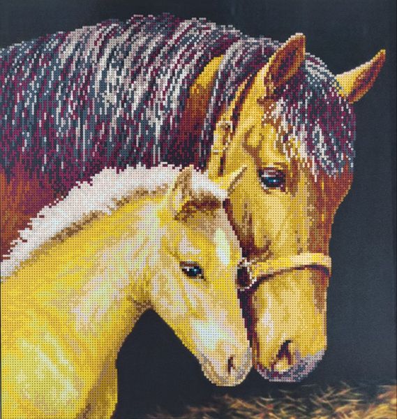 Т-0208 Мамина ласка, набір для вишивання бісером картини з конями Т-0208 фото