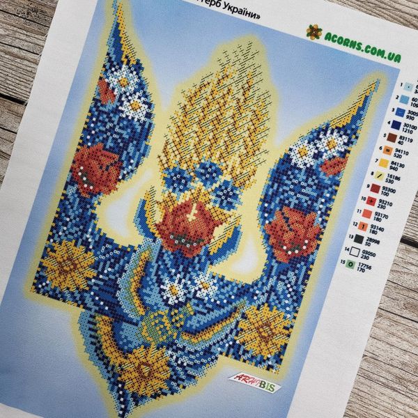 А4-К-1243 Квітучий герб України, набір для вишивання бісером картини А4-К-1243 фото
