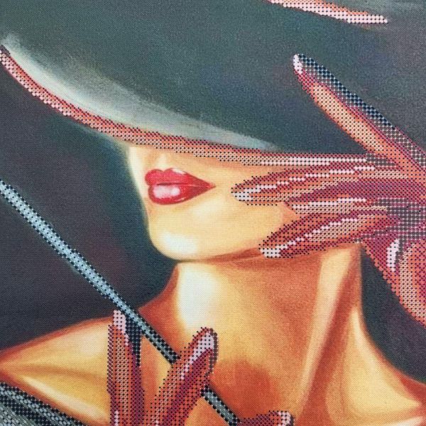 А3-К-1348 Lady in a Hat (30*42 cm), bead embroidery kit of the picture