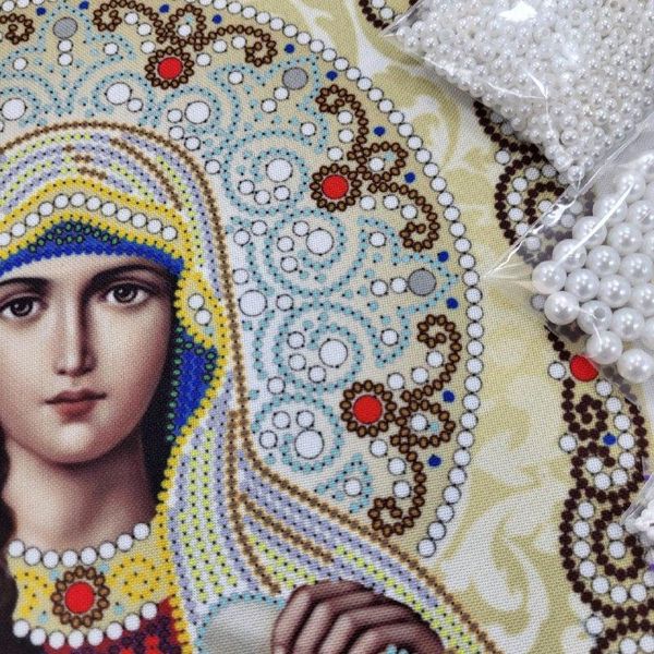 ЖЛ-4724 Свята Тетяна в перлах та кристалах, набір для вишивання бісером ікони ЖЛ-4724 фото