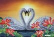 363 Love in Faithfulness (38,7*39,7 cm), bead embroidery picture kit with swans