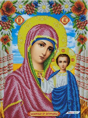 БСР 3329 Божа Матір Казанська, набір для вишивання бісером ікони БСР 3329 фото